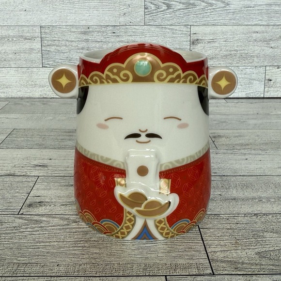 Starbucks Other - Starbucks Taiwan Chinese God Series Mug God of Wealth 12 oz. Red Gold White 2023